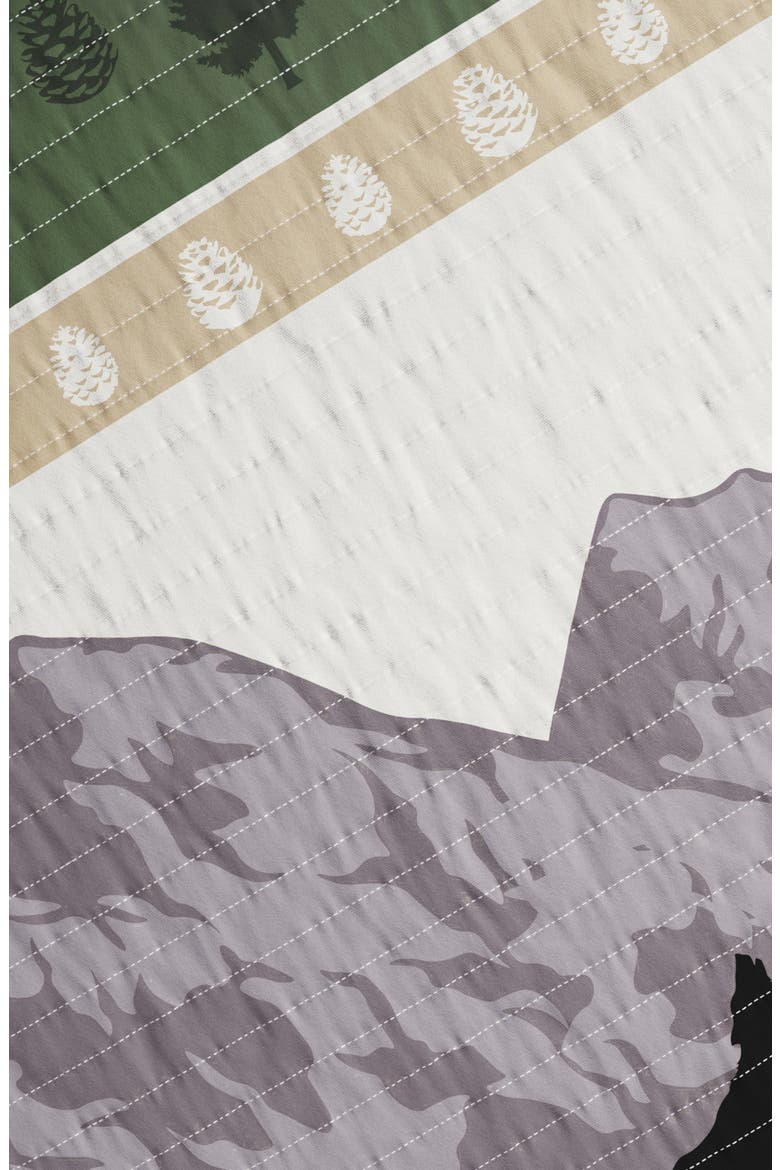 Mountain Scene Plaid Quilt Set, Alternate, color, FOREST PATCHWORK