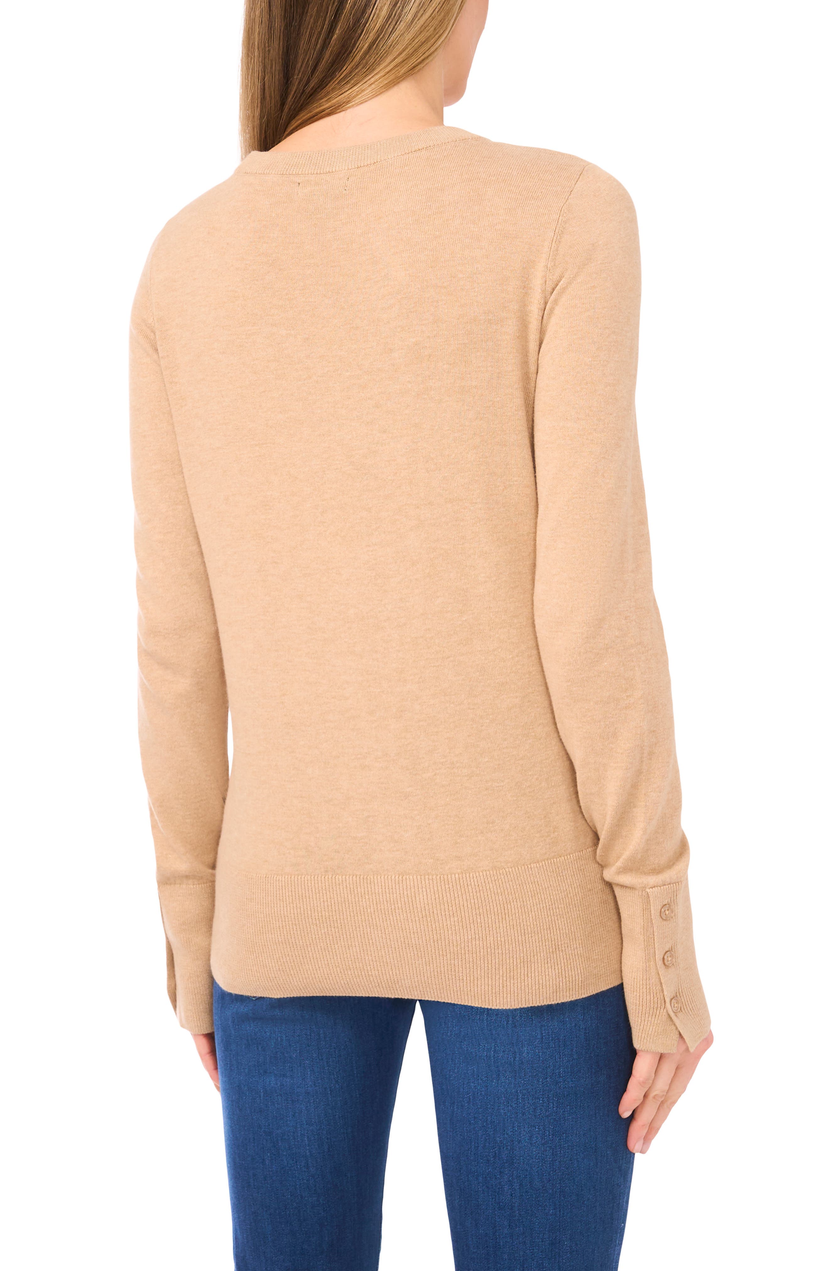 Button Cuff Crewneck Sweater - image 4