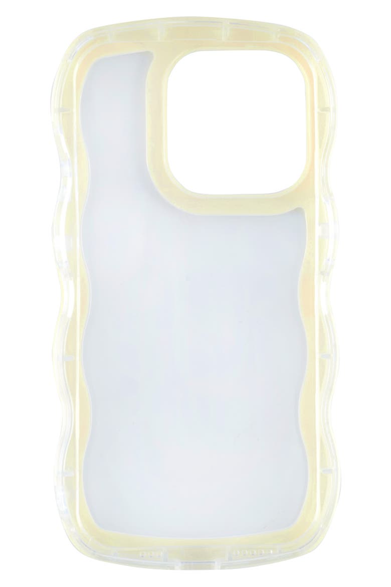 Yellow Wavy Bumper iPhone 14 Pro Max Case, Alternate, color, YELLOW