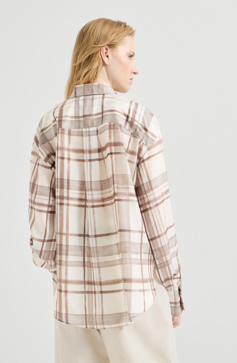 Brunello Cucinelli Macrocheck print shirt, Alternate, color, White