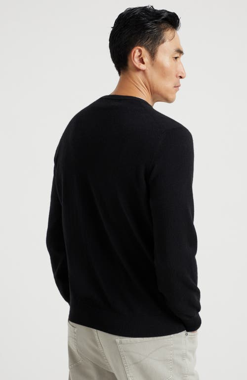 Brunello Cucinelli Virgin Wool Crewneck Sweater With Long Sleeves In Black