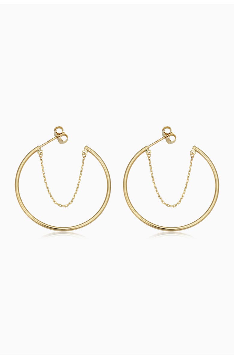 Oradina 14K Yellow Gold Palermo Hoops, Main, color, Yellow Gold