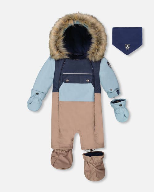 Deux Par Deux One-piece Play Snowsuit Designed For Car Seat In Multi