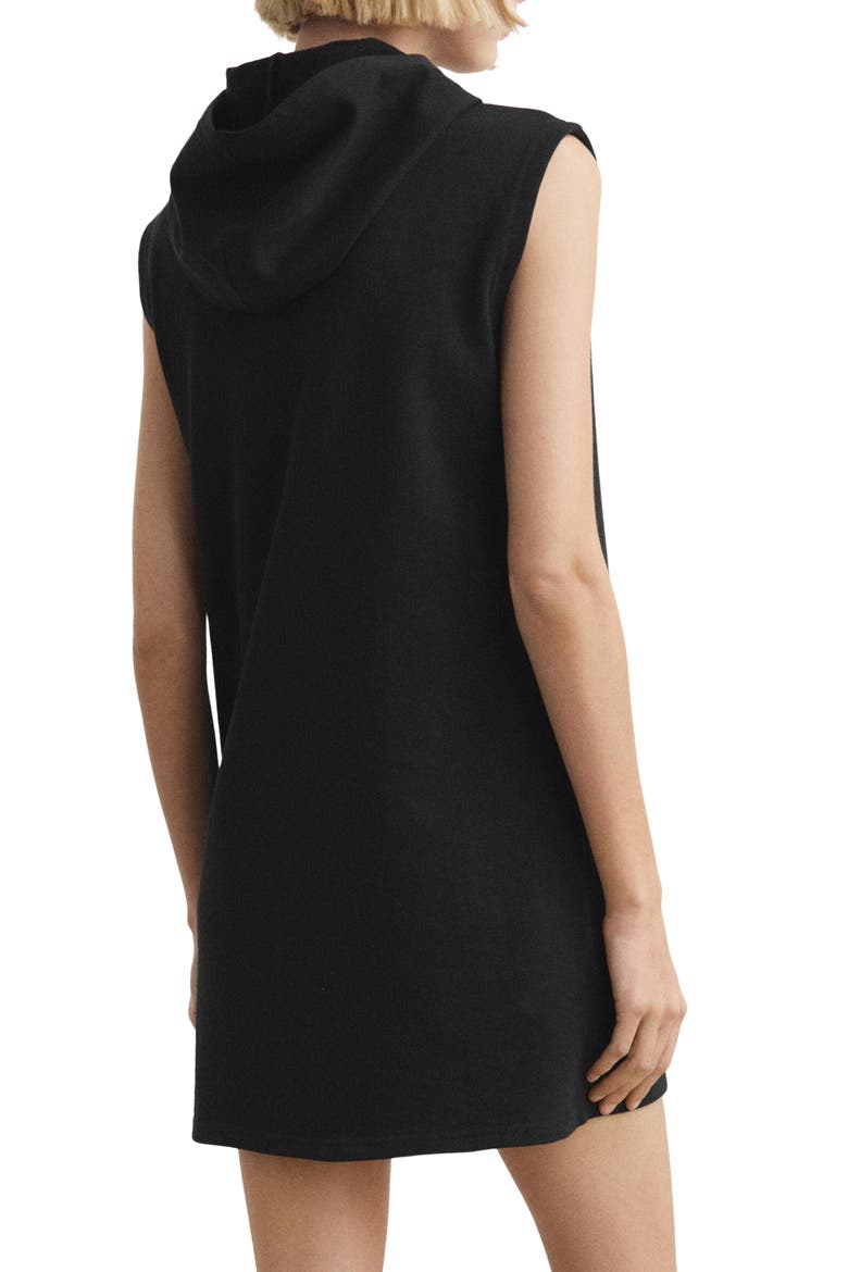 Half Zip Hooded Nightgown, Alternate, color, BLACK