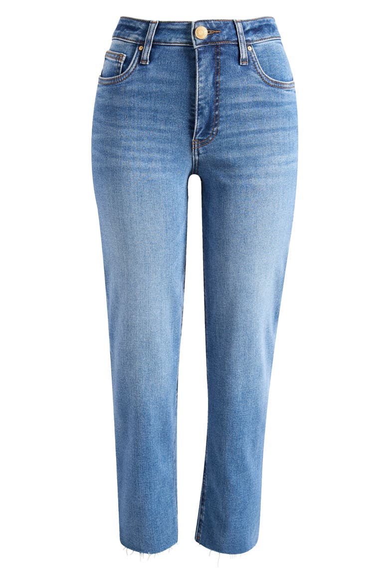 Rachael Fab Ab Raw Hem High Waist Crop Mom Jeans, Alternate, color, ADHERENT