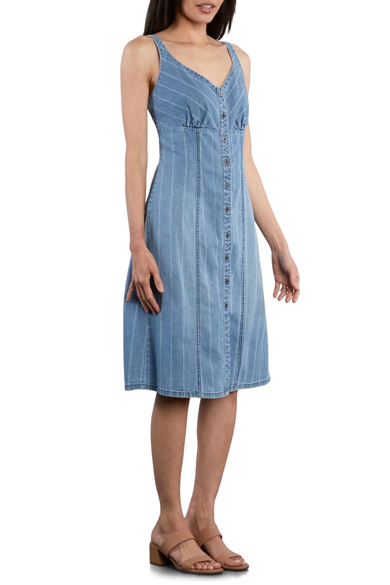 True Blue Sleeveless Denim Dress, Alternate, color, WASHED TIDE STRIPE