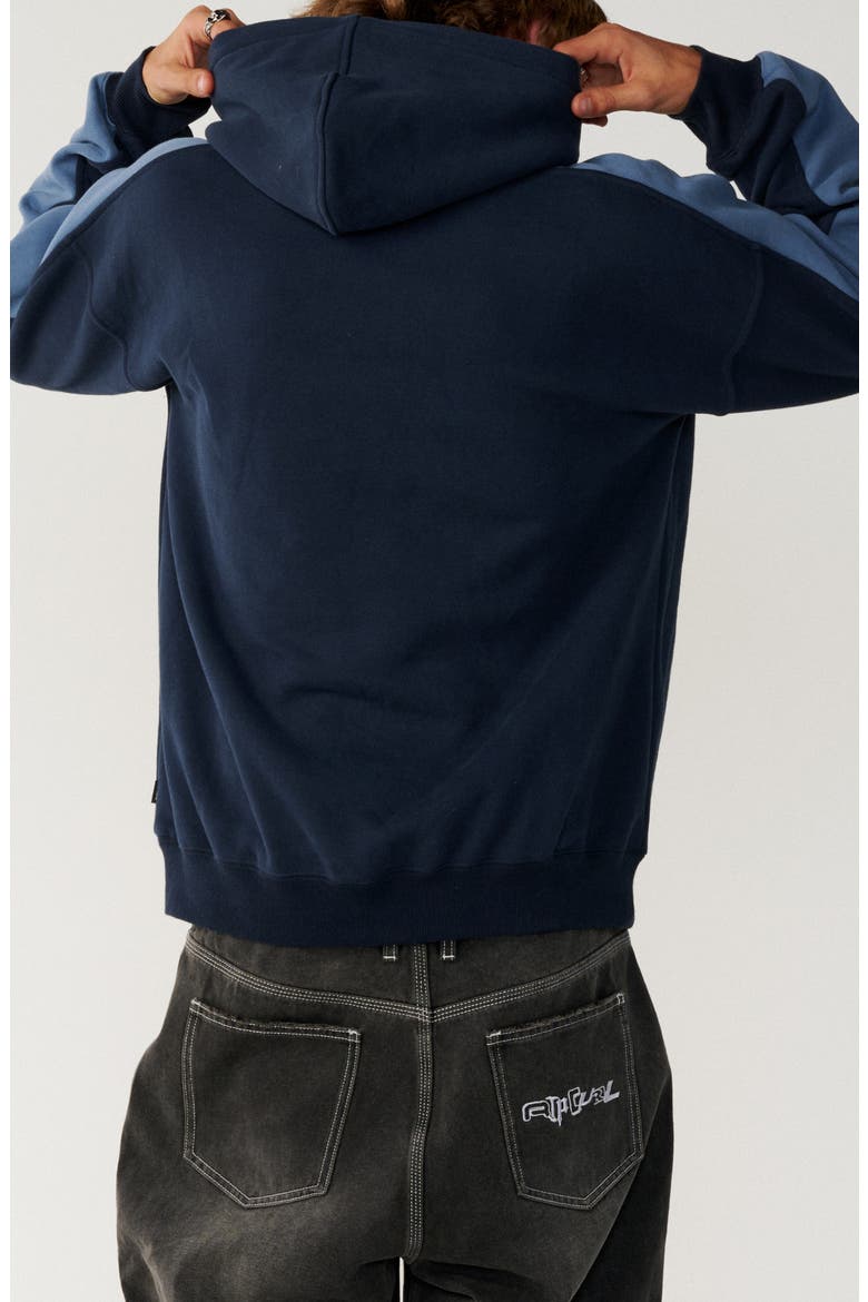 Archive Panel Cotton Blend Hoodie, Alternate, color, DARK NAVY