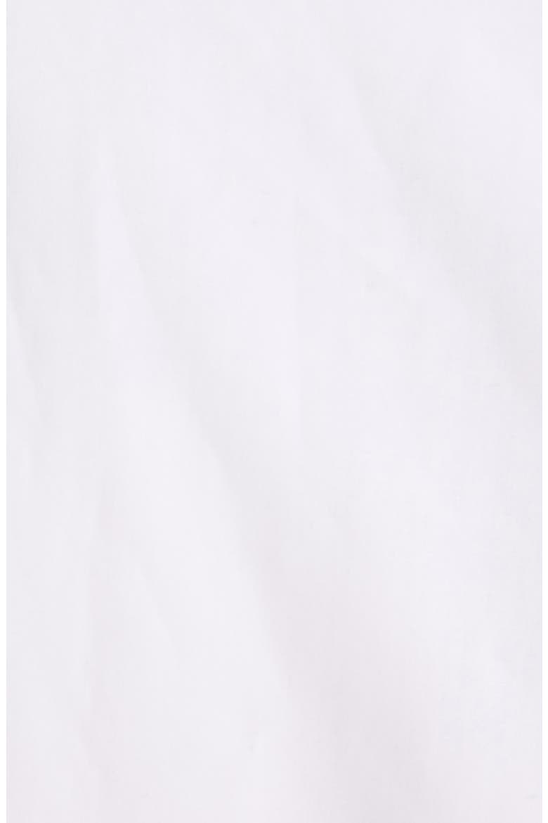 Embellished High-Low Cotton Poplin & Piqué Button-Up Shirt, Alternate, color, WHITE