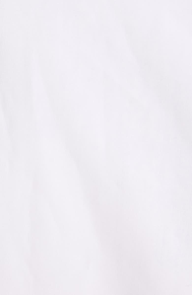 Givenchy Embellished High-Low Cotton Poplin & Piqué Button-Up Shirt, Alternate, color, White