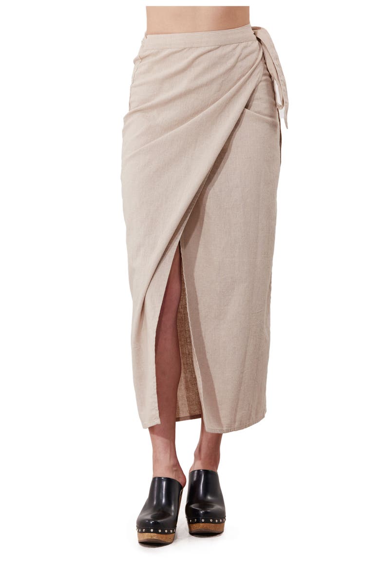 Terra Sarong Style Wrap Skirt Cover-Up, Main, color, Natural