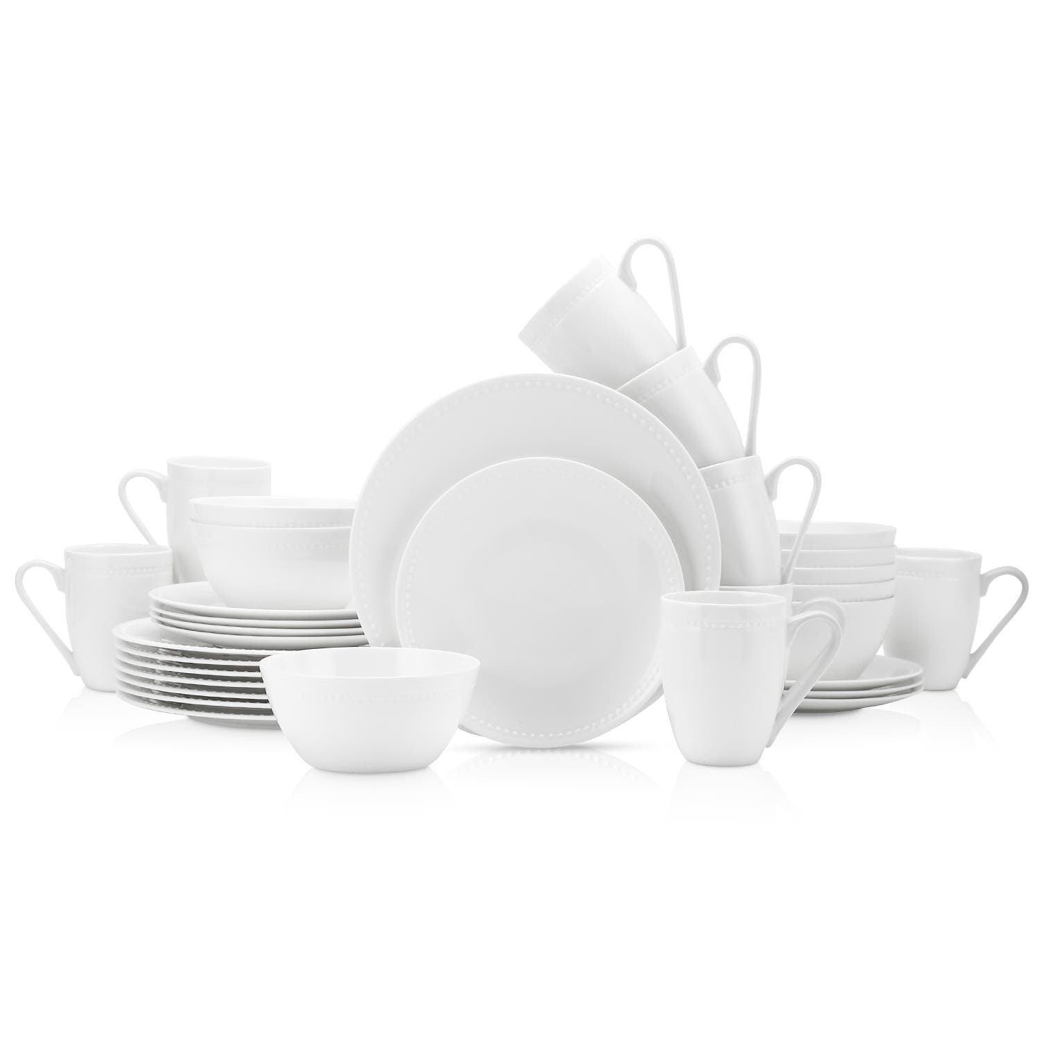 Stone Lain Ava Bone China 32-piece Dinnerware Set In White