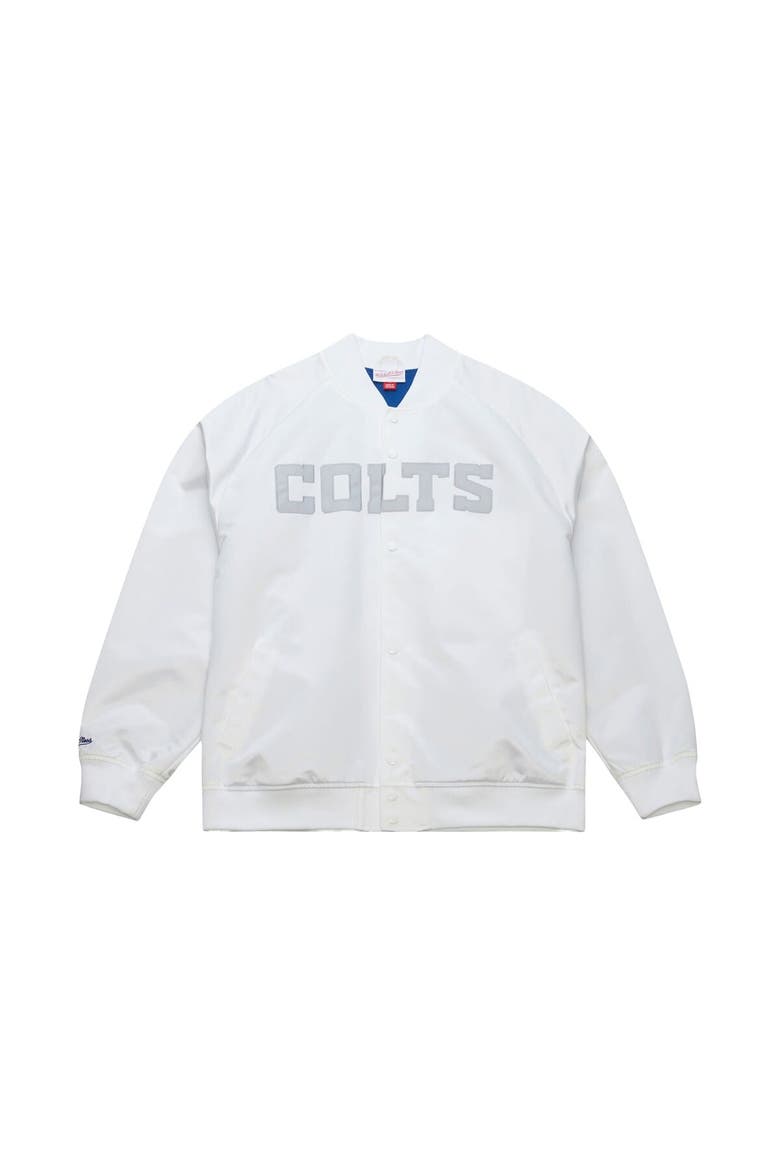 Men's Mitchell & Ness  White Indianapolis Colts Double Clutch Raglan Full-Snap Jacket, Alternate, color, White