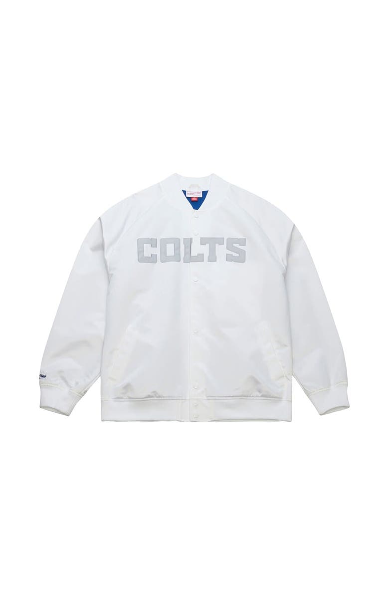 Mitchell & Ness Men's Mitchell & Ness  White Indianapolis Colts Double Clutch Raglan Full-Snap Jacket, Alternate, color, White