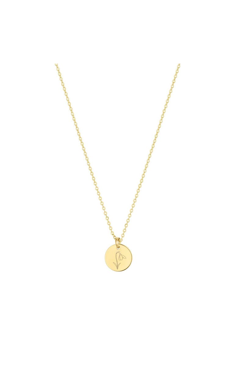 Set & Stones Lily Birth Flower Necklace, Main, color, Gold / January