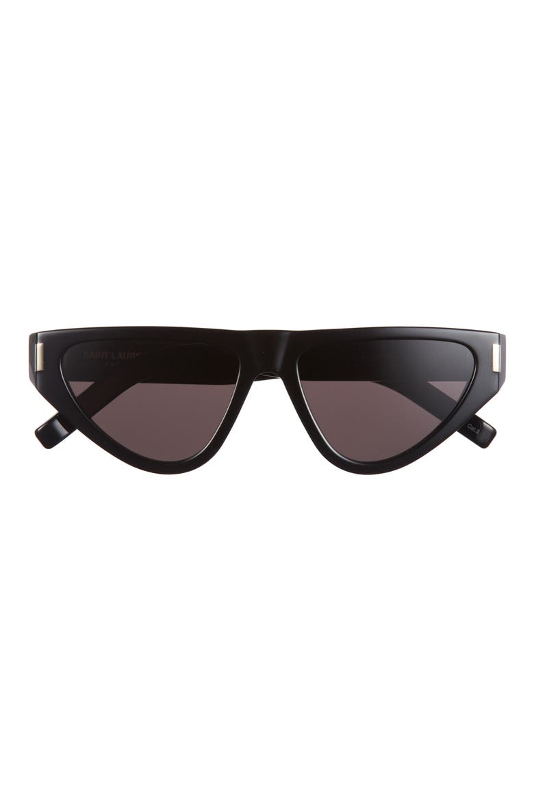 55mm Cat Eye Sunglasses, Main, color, BLACK