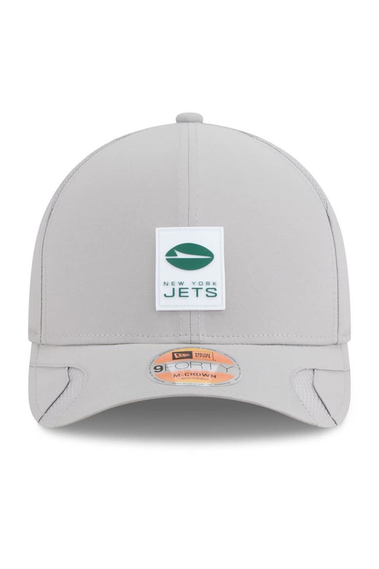 Men's New Era Gray New York Jets 2025 Sideline  M-Crown 9FORTY Adjustable Hat, Alternate, color, Gray