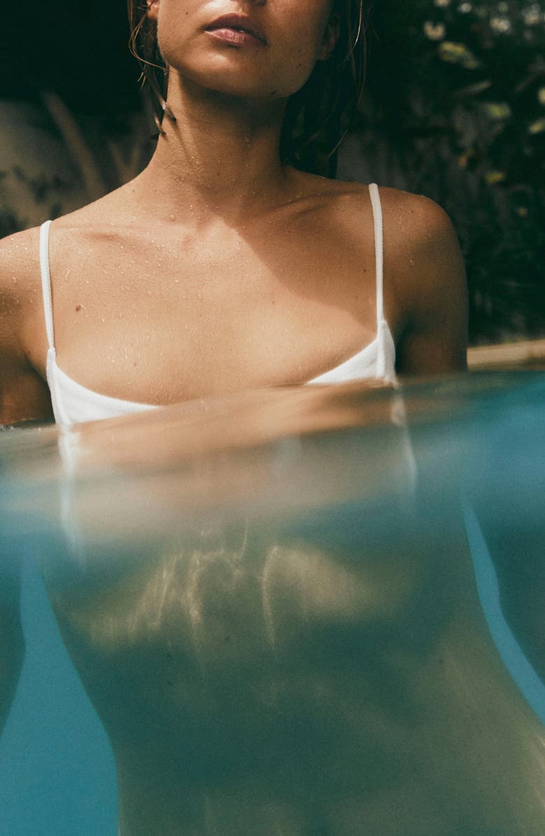 MANGO Brazilian Textured Bikini Bottoms, Alternate, color, White