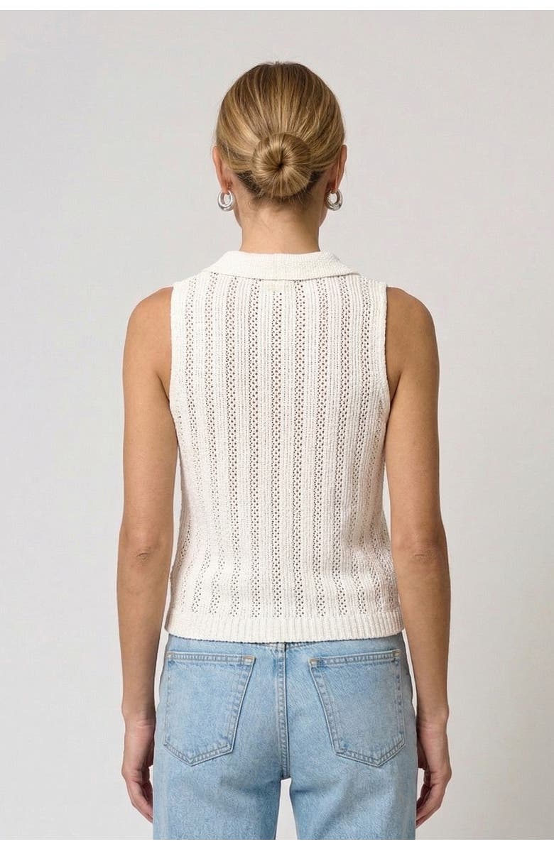 Central Park West Francie Mesh Stitch Sleeveless Vest, Alternate, color, White
