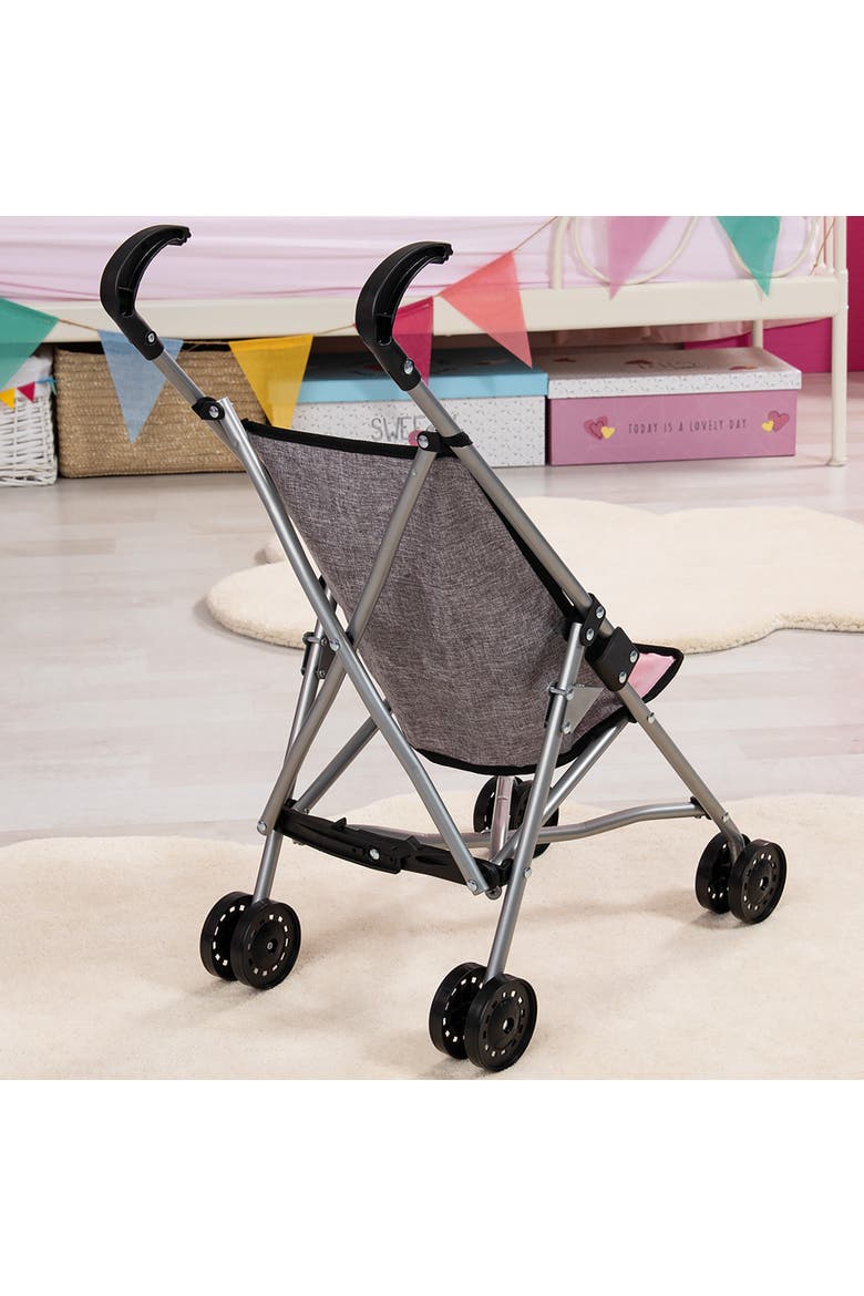 Umbrella Stroller for 18 Inch Dolls, Foldable Grey, Alternate, color, Gray