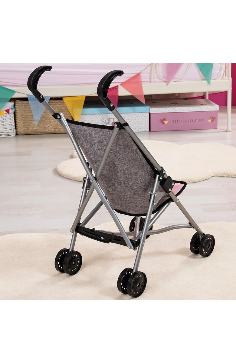 Bayer Design Umbrella Stroller for 18 Inch Dolls, Foldable Grey, Alternate, color, Gray