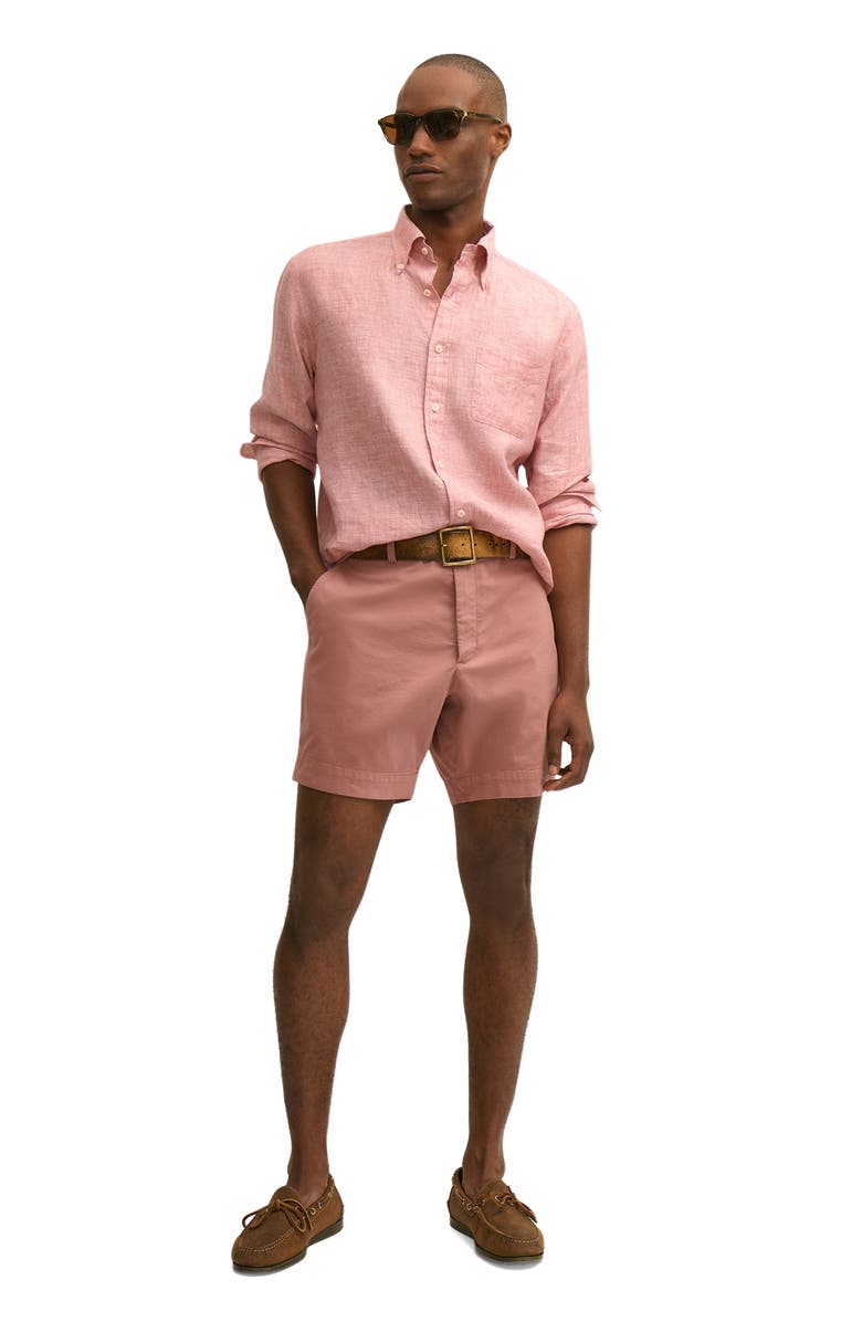 Brooks Brothers Friday Flat Front Chino Shorts, Alternate, color, Canyon Rose