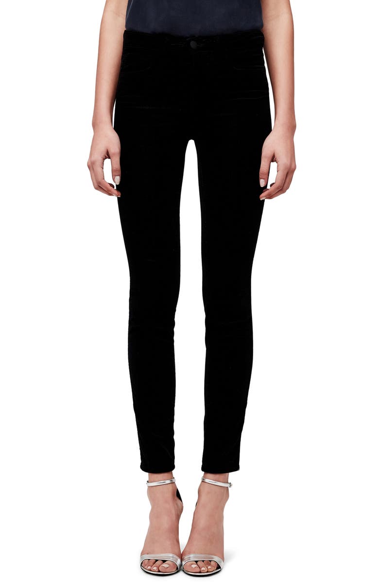 L'AGENCE Marguerite High Waist Velvet Skinny Jeans, Main, color, 
