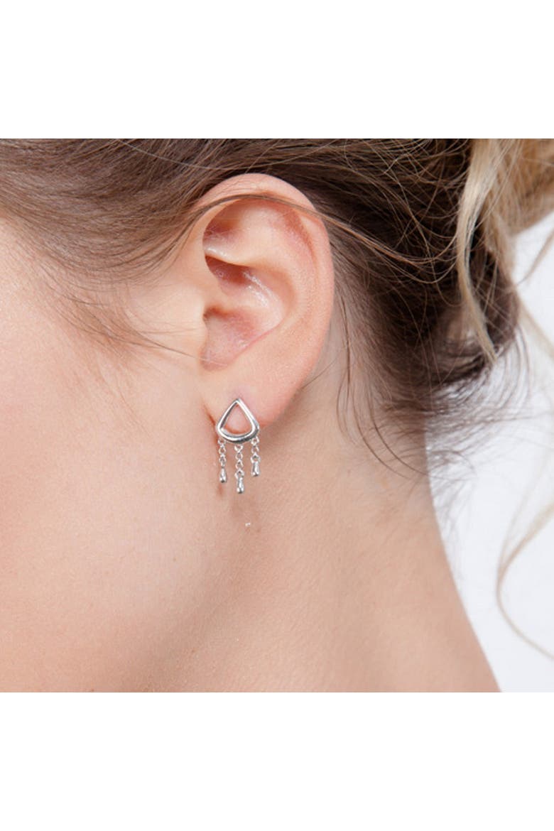 Waterfall Short Drop Earrings, Alternate, color, Sterling Silver