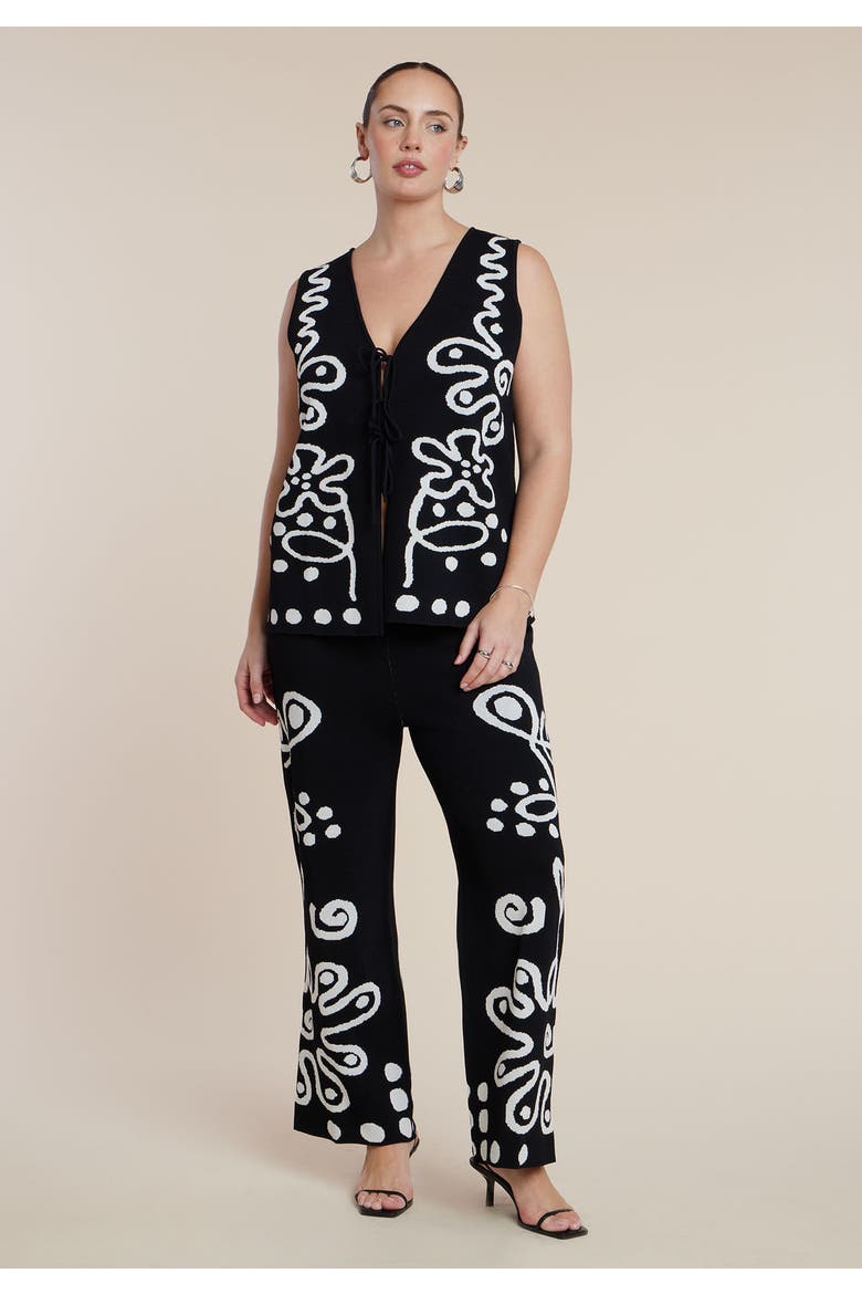 Intarsia Sweater Pant, Alternate, color, HOT HOUSE BLOOMS