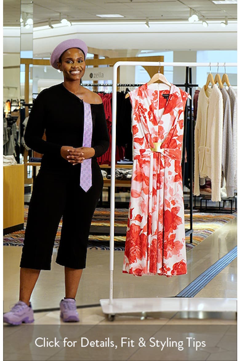 Floral Print Sleeveless Midi Dress video