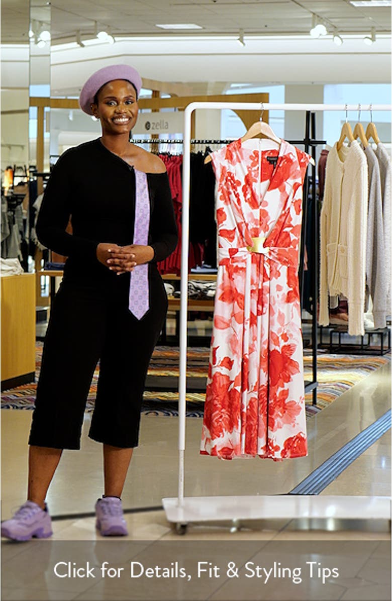 Floral Print Sleeveless Midi Dress, sales video thumbnail