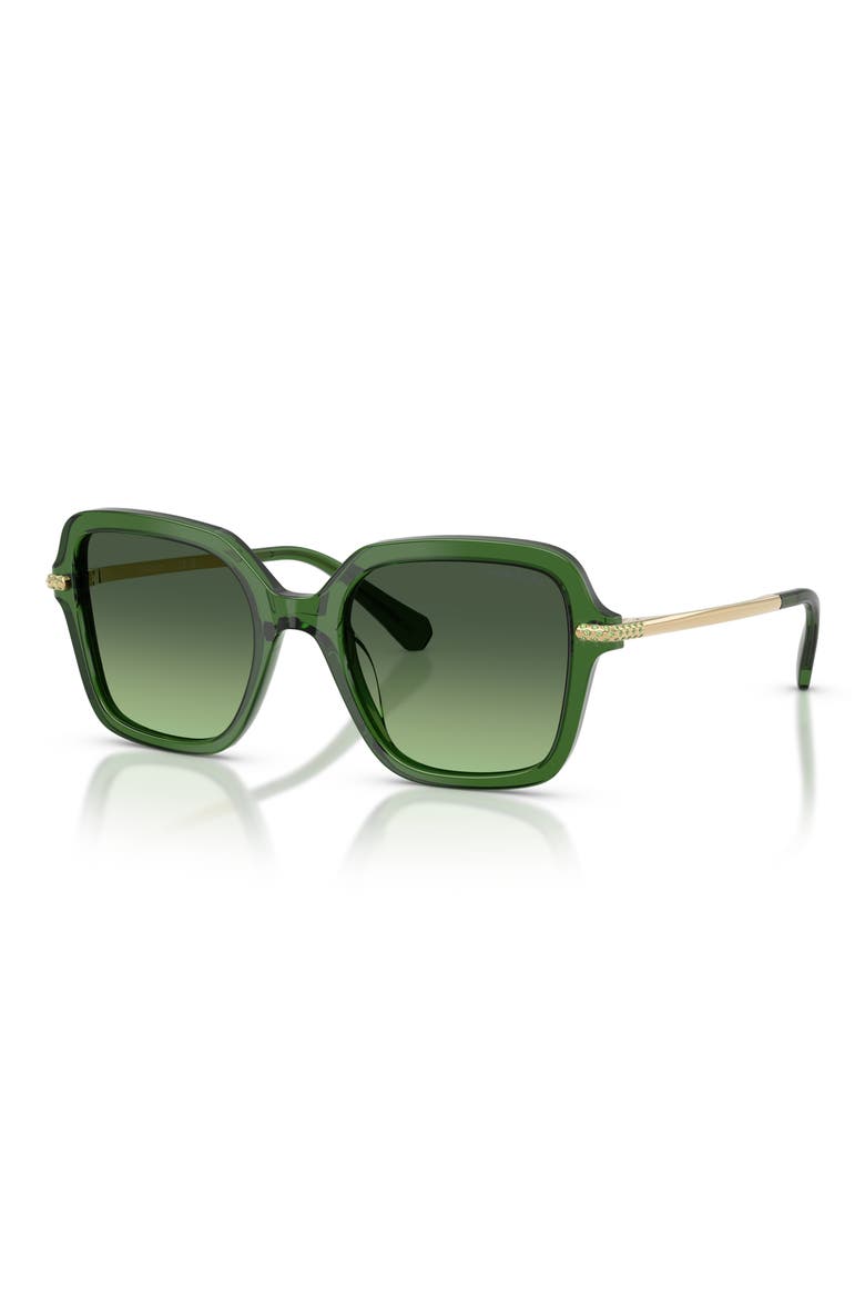 50mm Small Irregular Sunglasses, Alternate, color, TRANSPARENT DARK GREEN / GREEN