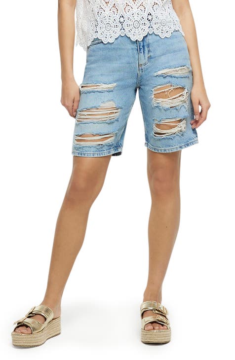 Baggy City Ripped Denim Shorts