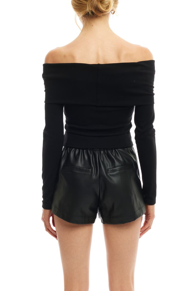 Tanya Vegan Leather Short, Alternate, color, Black