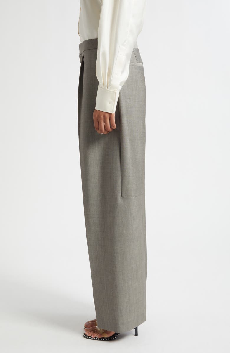 Alexander Wang Pleated Wool & Mohair Pants, Alternate, color, Mink Melange