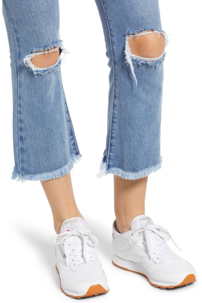 Ripped Crop Flare Jeans, Alternate, color, MEDIUM WASH
