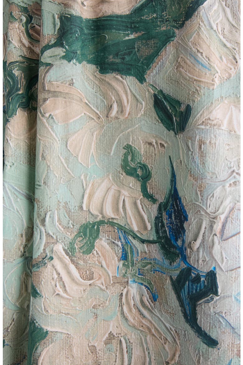 Rose Jacquard Cotton Cocoon Dress, Alternate, color, MINT GREEN