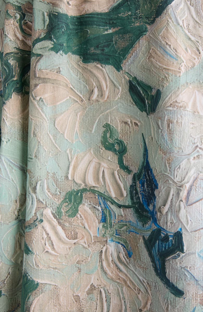 Givenchy Rose Jacquard Cotton Cocoon Dress, Alternate, color, Mint Green