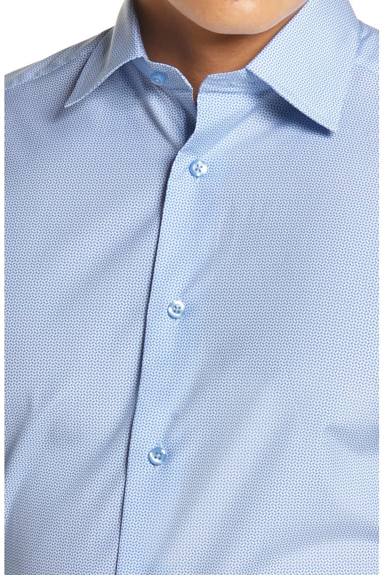 Trim Fit Geo Print Dress Shirt, Alternate, color, BLUE
