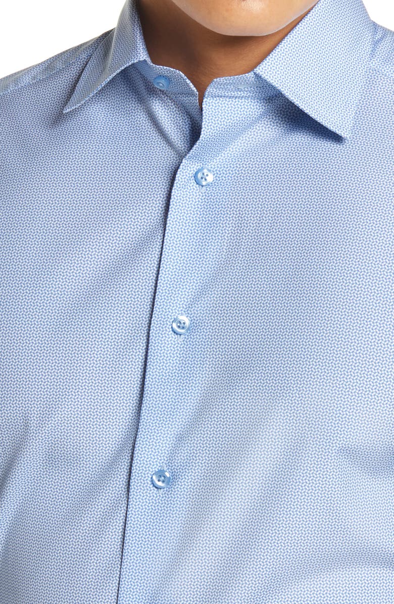 David Donahue Trim Fit Geo Print Dress Shirt, Alternate, color, 