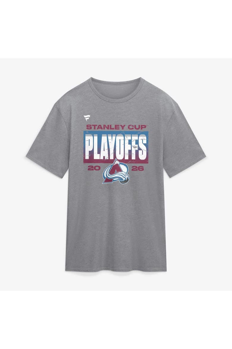 Men's Fanatics Athletic Heather Gray Colorado Avalanche 2026 Stanley Cup Playoffs Vintage Tri-Blend T-Shirt, Main, color, Athletic Heather Gray