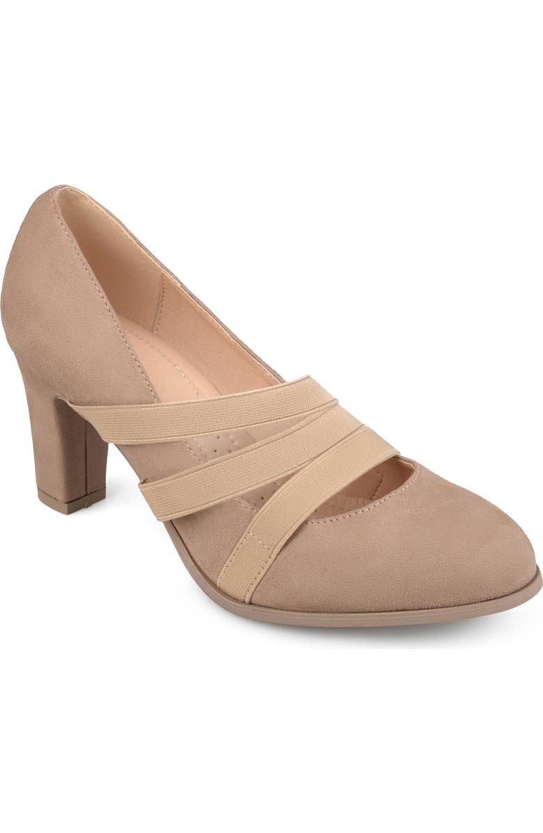 Journee Collection Journee Collectoin Loren Block Heel Pump - Wide Width, Main, color, Taupe