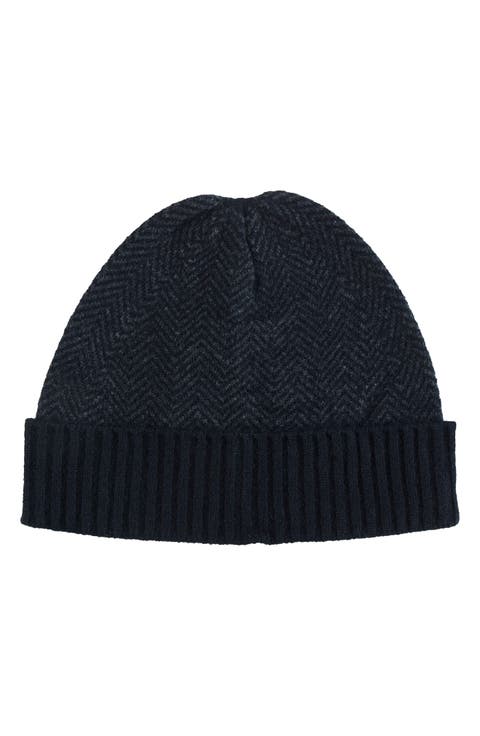 Cashmere Herringbone Beanie