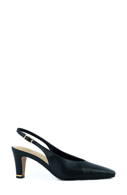 Kenneth Cole Meilani Leather Point Toe Slingback In Black Leather
