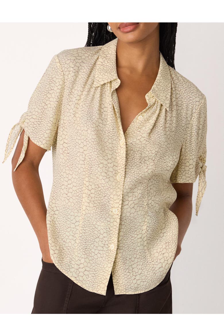 Dashed Marks Tie Sleeve Shirt, Alternate, color, Ivory/Multi