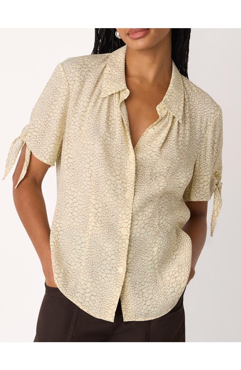 Whistles Dashed Marks Tie Sleeve Shirt, Alternate, color, Ivory/Multi