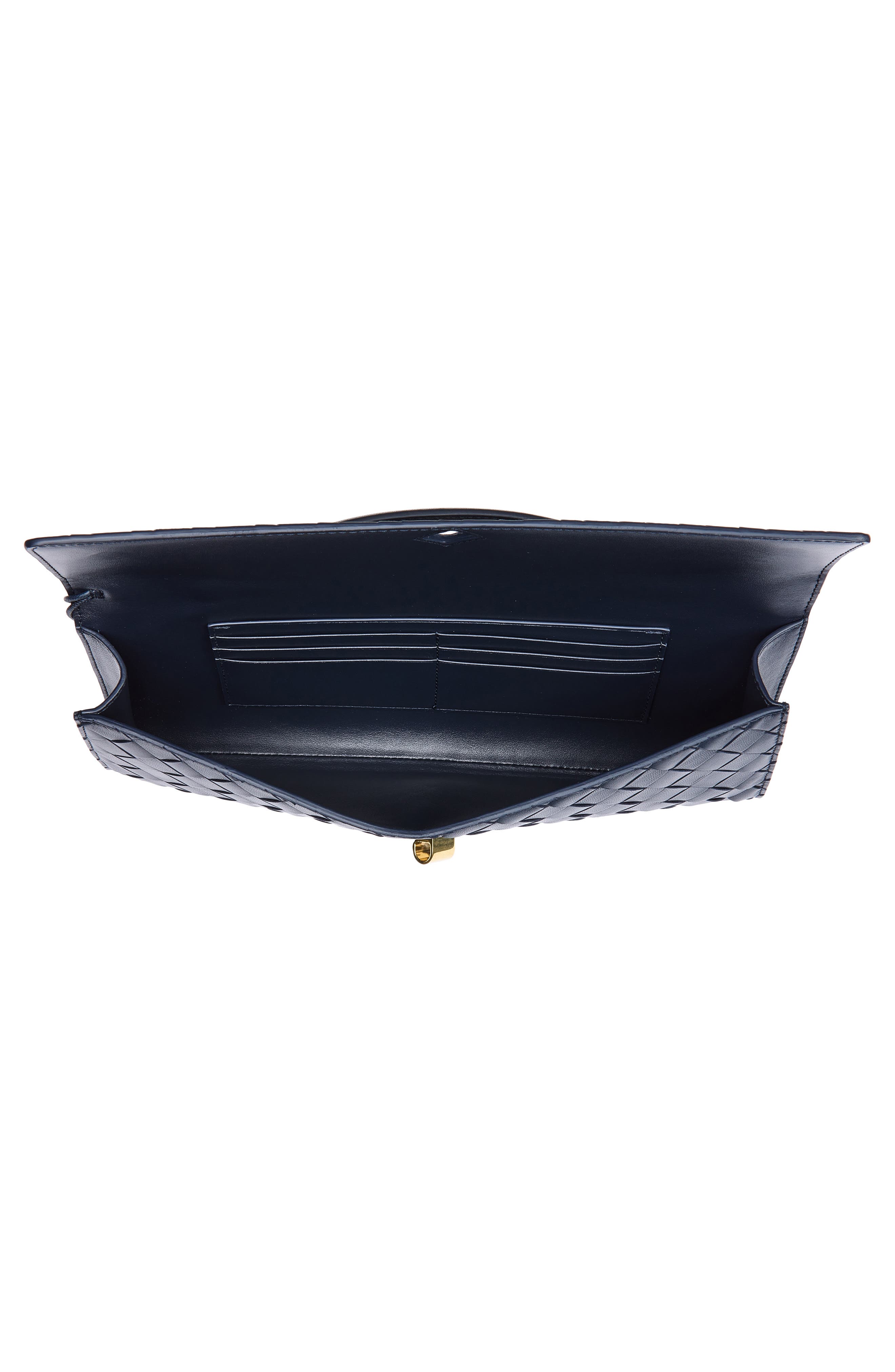 Intrecciato Pouch, Alternate, color, 4348 MIDNIGHT-BRASS V-S