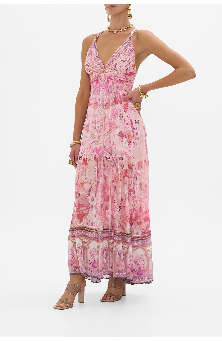 BEAD STRAP GATHERED PANEL DRESS BOTANICAL NOVELLA, Alternate, color, 