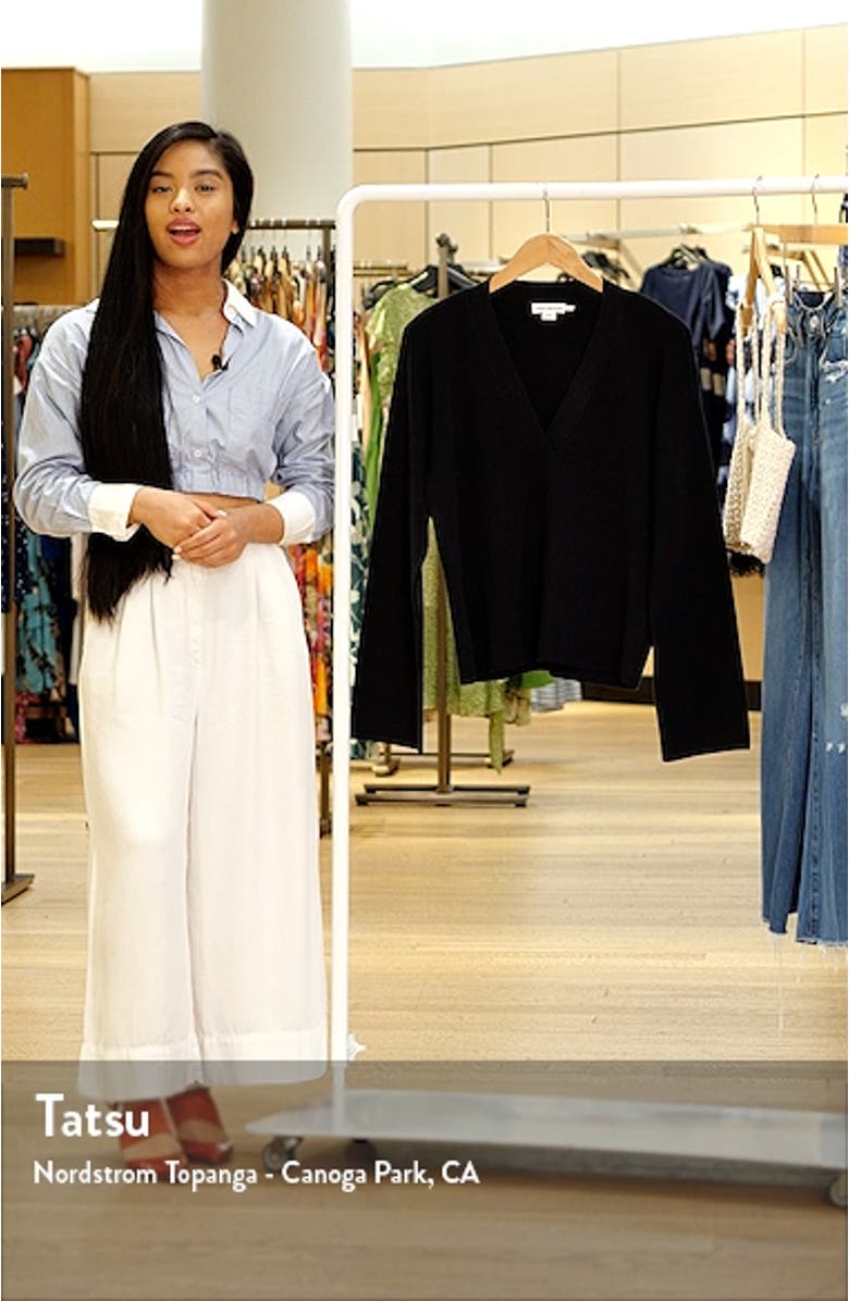 V-Neck Boxy Cotton Blend Sweater, sales video thumbnail