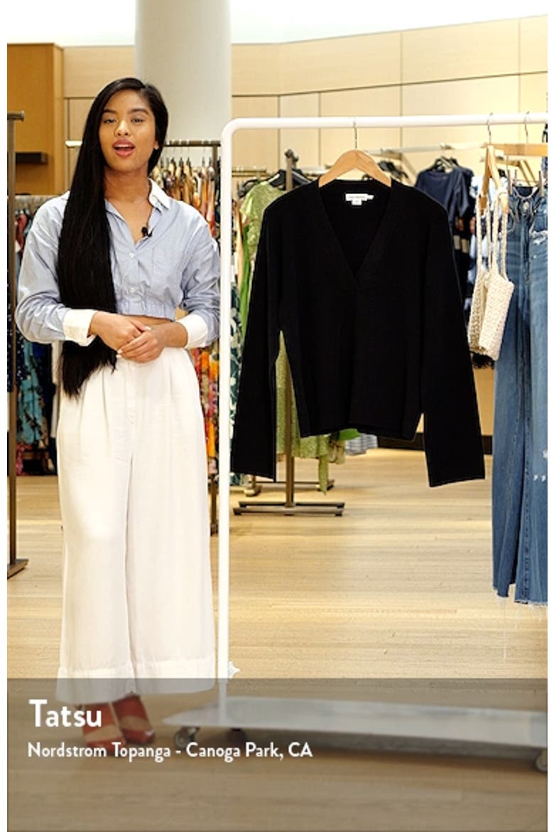 V-Neck Boxy Cotton Blend Sweater video