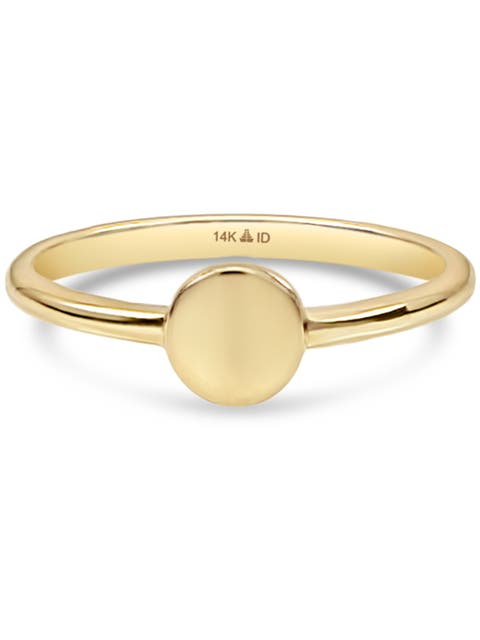 Round Disc Ring in 14K Gold